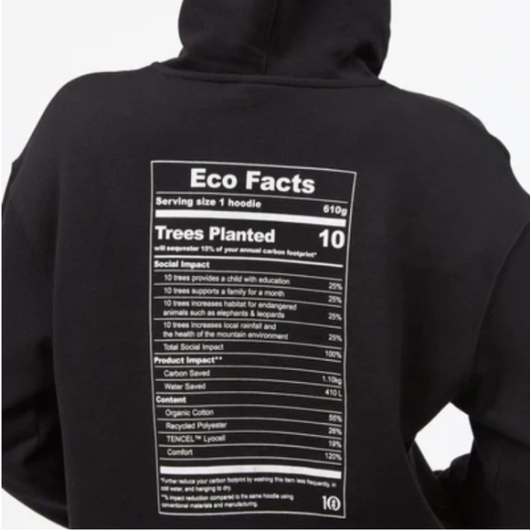 Ten Tree Eco Facts Oversized Hoodie Sz. Medium *LIMITED EDITION* - Picture 6 of 9